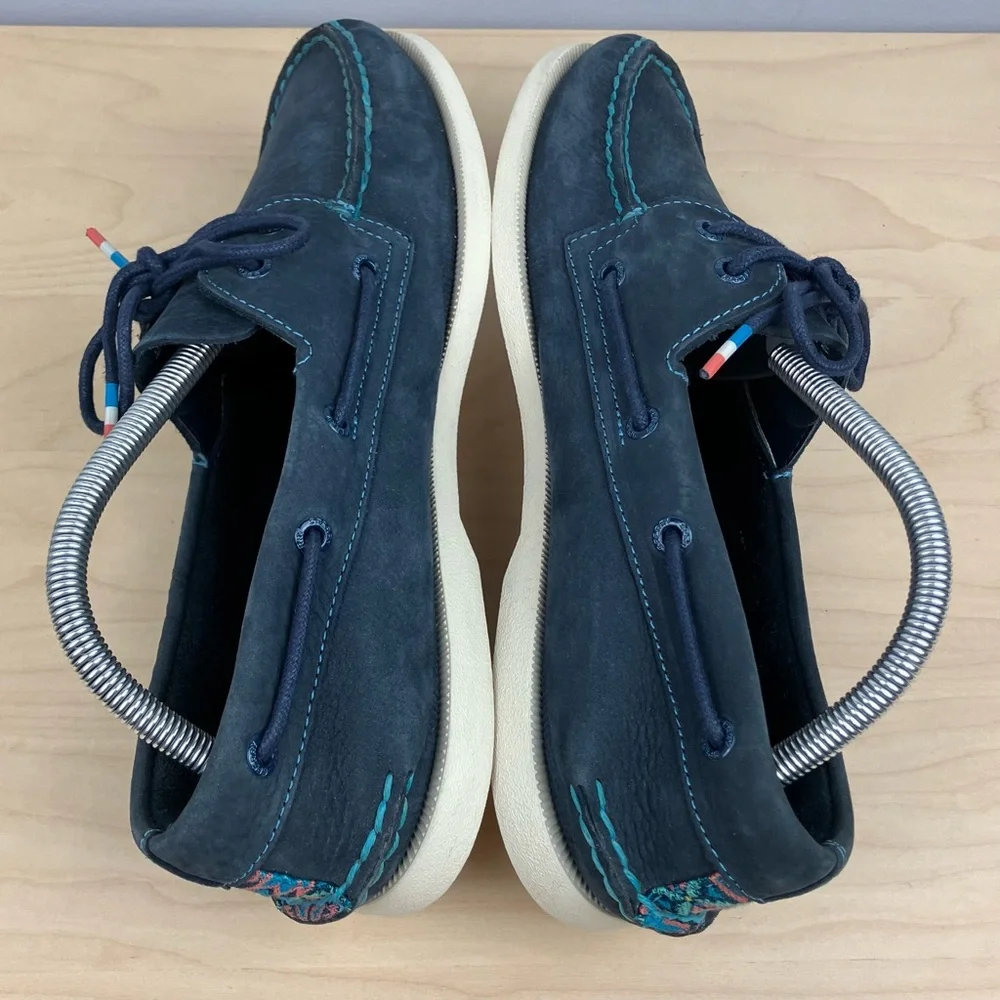 Sperry Top-Sider Men’s Size 10.0 Classic 2-Eye Boat Shoes Navy Blue Leather